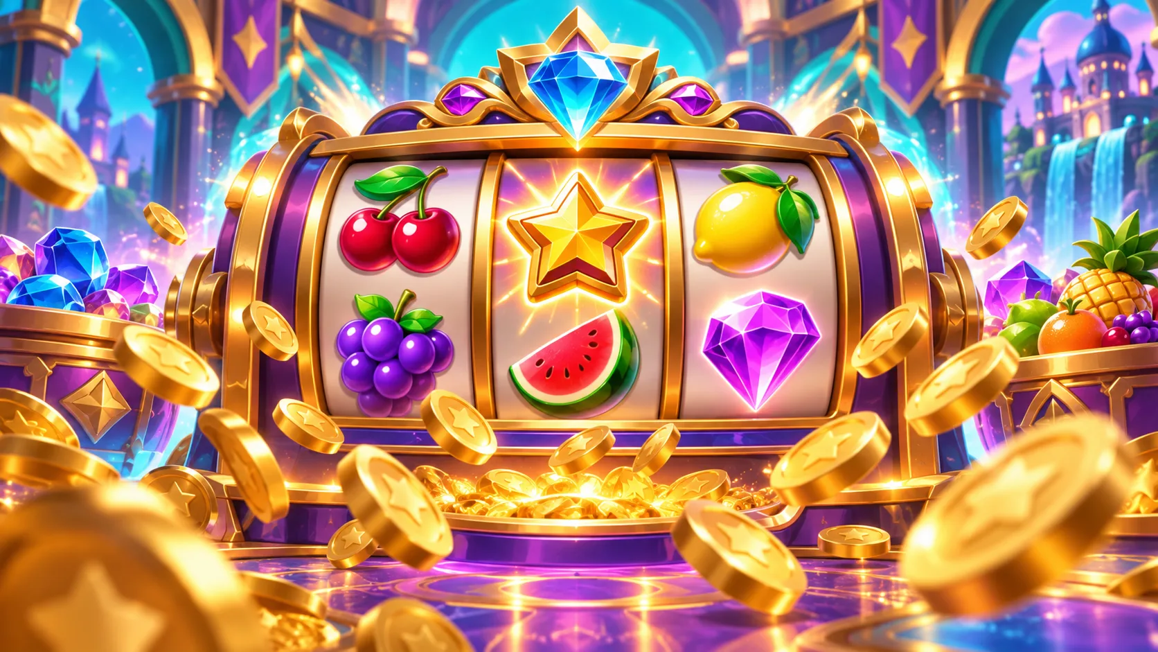 ภาพประกอบโหมดทดลองเกมสล็อตและเหรียญทอง